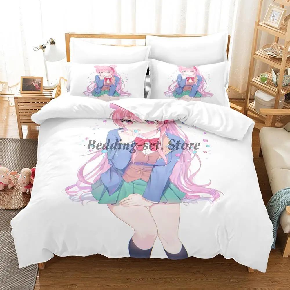 Комплект постельного белья Happy Sugar Life Single Twin Full Queen King Size, комплект постельного белья Aldult Kid Bedroom Duvetcover Set, простыня в стиле аниме