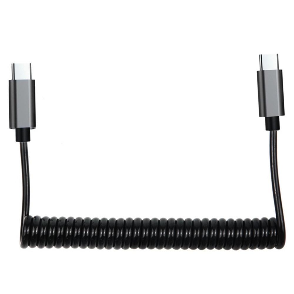Металлический USB-C на C пружинный кабель для зарядки для iPhone 15 Pro Max/15 Plus
