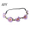 Floral Hair Accessory for Beach Vacation Sunflower/Daisy Wreath Headband Women Girls, Flower Headpiece, Adjustable Travel Photography Silk Crown