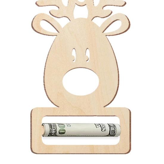 Yousheng 8Pcs Christmas Money Holders Wooden Gift Cards Decoration Xmas Tree Hanging Cash Ticket Holder for Christmas Party Home Decor