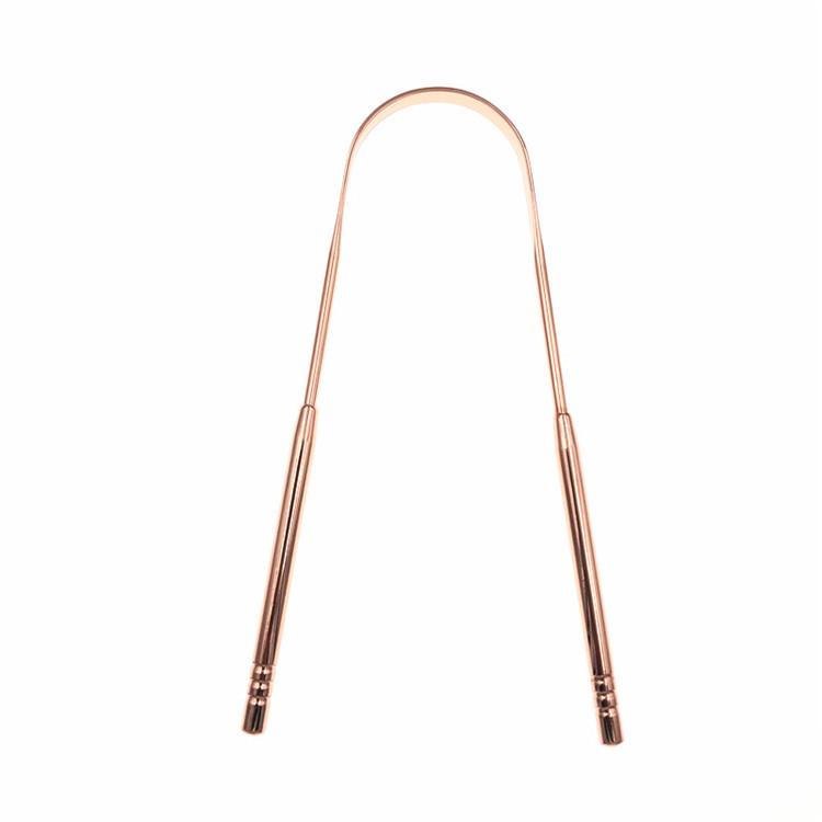 Скребок для языка из нержавеющей стали Rose Gold - Инструмент для чистки полости рта