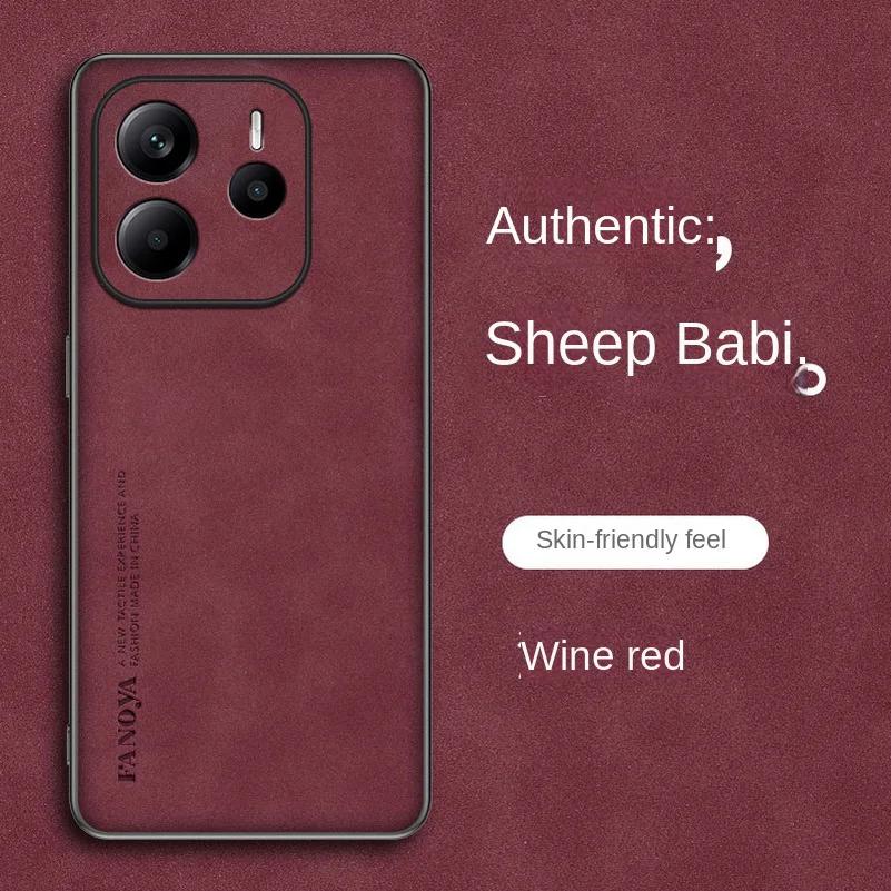 Кожаный противоударный чехол для телефона Skinsheep для Xiaomi Redmi Note 14 4G Note14 Pro + матовый силиконовый защитный чехол для камеры Redmi Note 13 12 14pro