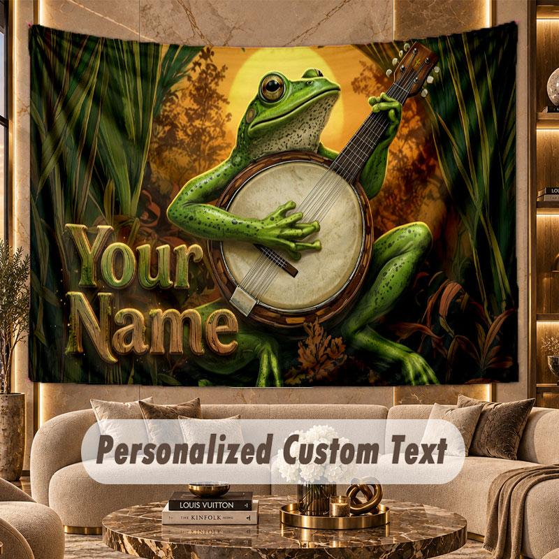 Sunset Landscape (46) Theme Wall Tapestry Customized With Name Text Personalized Hanging Tapestry For Bedroom Living Room Decor
