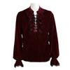 Medieval Gothic Velvet Gown with Vintage Long Sleeves for Cosplay and Stage Performance