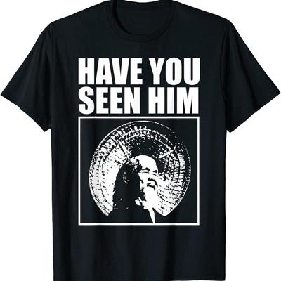 Новая футболка с забавной надписью "Animal Chin Have You See Him" ​​(Вы его видели?).