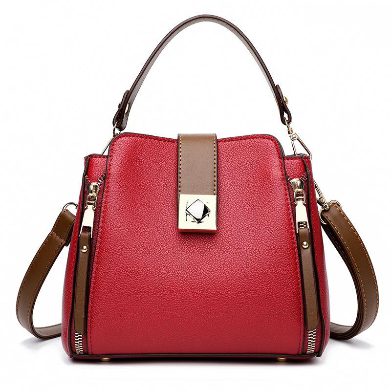 Женская сумка, маленькая упаковка, модная универсальная сумка через плечо, однотонная сумка-ведро большой вместимости