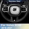 Нержавеющая сталь автомобильный Стайлинг руль логотип эмблема крышка кольцо отделка наклейки для Volvo XC60 2018 аксессуары