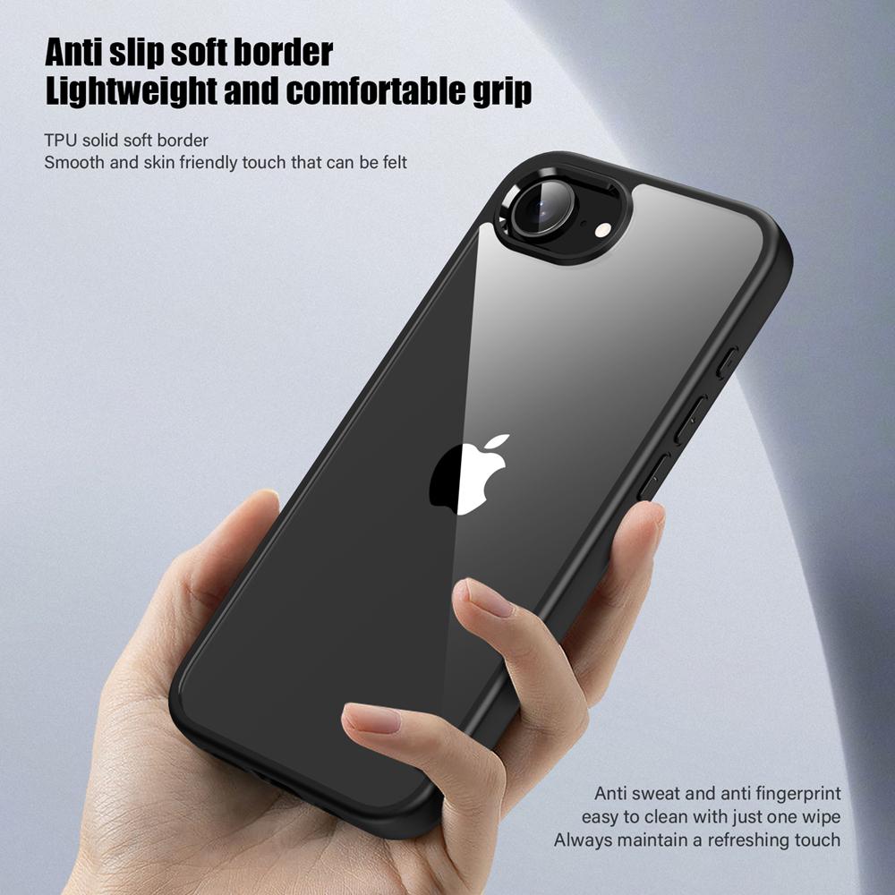 KEYSION Shockproof Clear Case for iPhone 16e Soft Silicone+PC HD Transparent Protection Phone Back Cover for iPhone 16e 2025