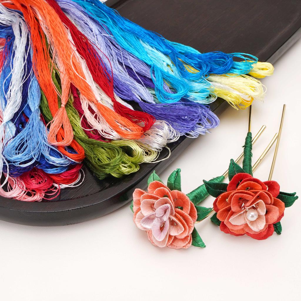 8шт x 20м шелковая нить с низкой круткой для изготовления украшений из бархатных цветов своими руками