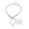 Ocean Style Conch & Starfish Necklace with Exaggerated Metal Rose Heart
