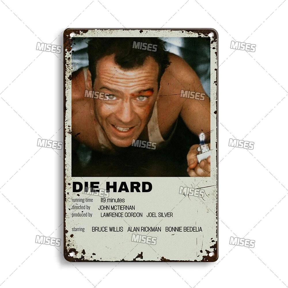 MISES Movie Die Hard Metal Poster Metal Tin Sign Nostalgic Metal Sign Home Cafe Man Cave Industrial Decor Rusty Metal Plate