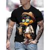 Funny Cartoon Duck Print Men's T-Shirts Summer Casual O-neck Short Sleeve Pullover Fashion Tees Street Trend Overszied Clothing