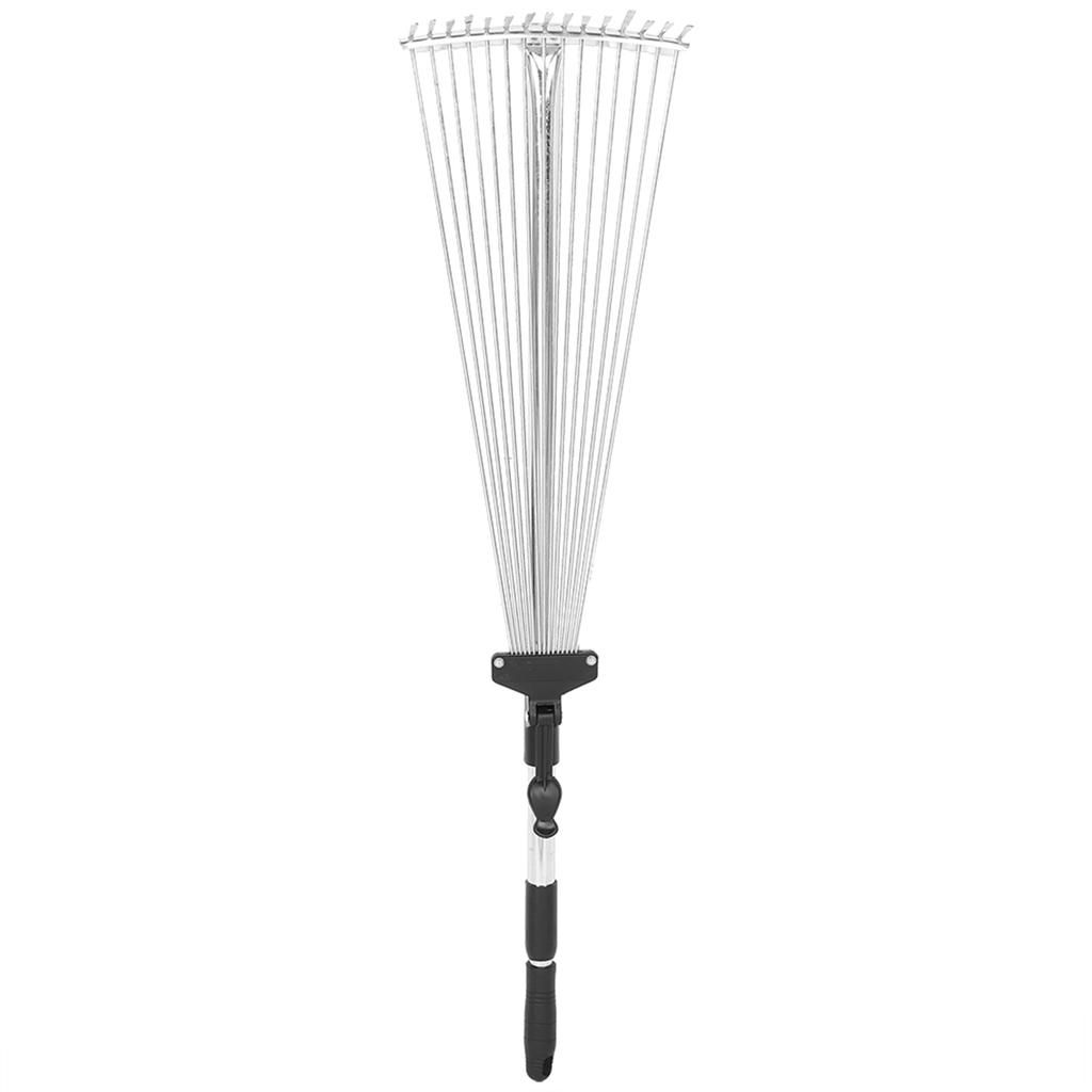 Garden Telescopic Rake Adjustable Folding Grass Leaves Rake Garden Cleaning Tool