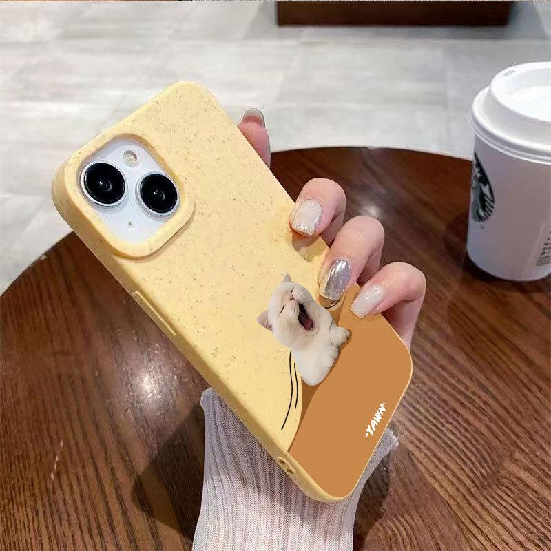 Зевающий Белый Пес Матовый Противоударный Чехол для Телефона для iPhone 15/16 Pro, XS/XR.