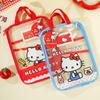 Оригинальная сумка-папка Sanrio Hello Kitty L-образной формы, 3-слойная, прозрачная, формата А4, красная, синяя, ручная, для документов, канцелярские товары для девочек