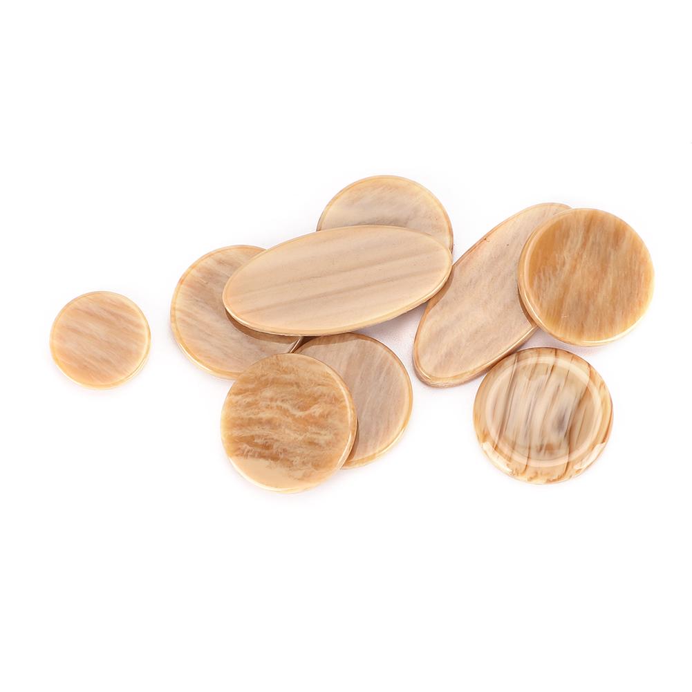 9Pcs Saxophone Keys Button Inlay Plastic Decoration Musical Instrument AccessoriesKhaki M02109