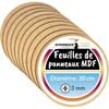 Panneau MDF Rond - CREATIVE DECO - 300 X 300 X 3 Mm - Diamètre 30 Cm - Bois Brut - Plaque Bricolage, Gravure