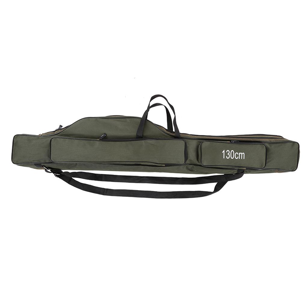Portable Folding Fishing Rod Carrier Canvas Fishing Pole Tools Storage Bag Case Fishing Gear Tackle