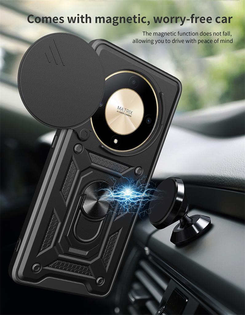 For Honor Magic5 Lite 5G Case Magnetic Holder Ring Phone Cases for Honor Magic 5 Lite 6.67" Magic5Lite Camera Armor Back Cover