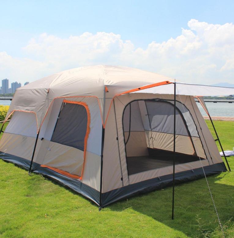 4 цвета ультрабольшой двухслойный открытый 2 гостиных и 1 зал семейная палатка для кемпинга в высококачественной большой космической палатке