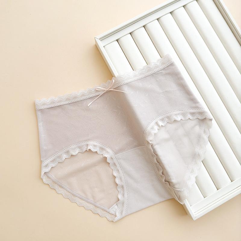 Женские летние ультратонкие чисто сексуальные кружевные романтические жаккардовые сетчатые хлопковые трусики-треугольники с ластовицей на талии