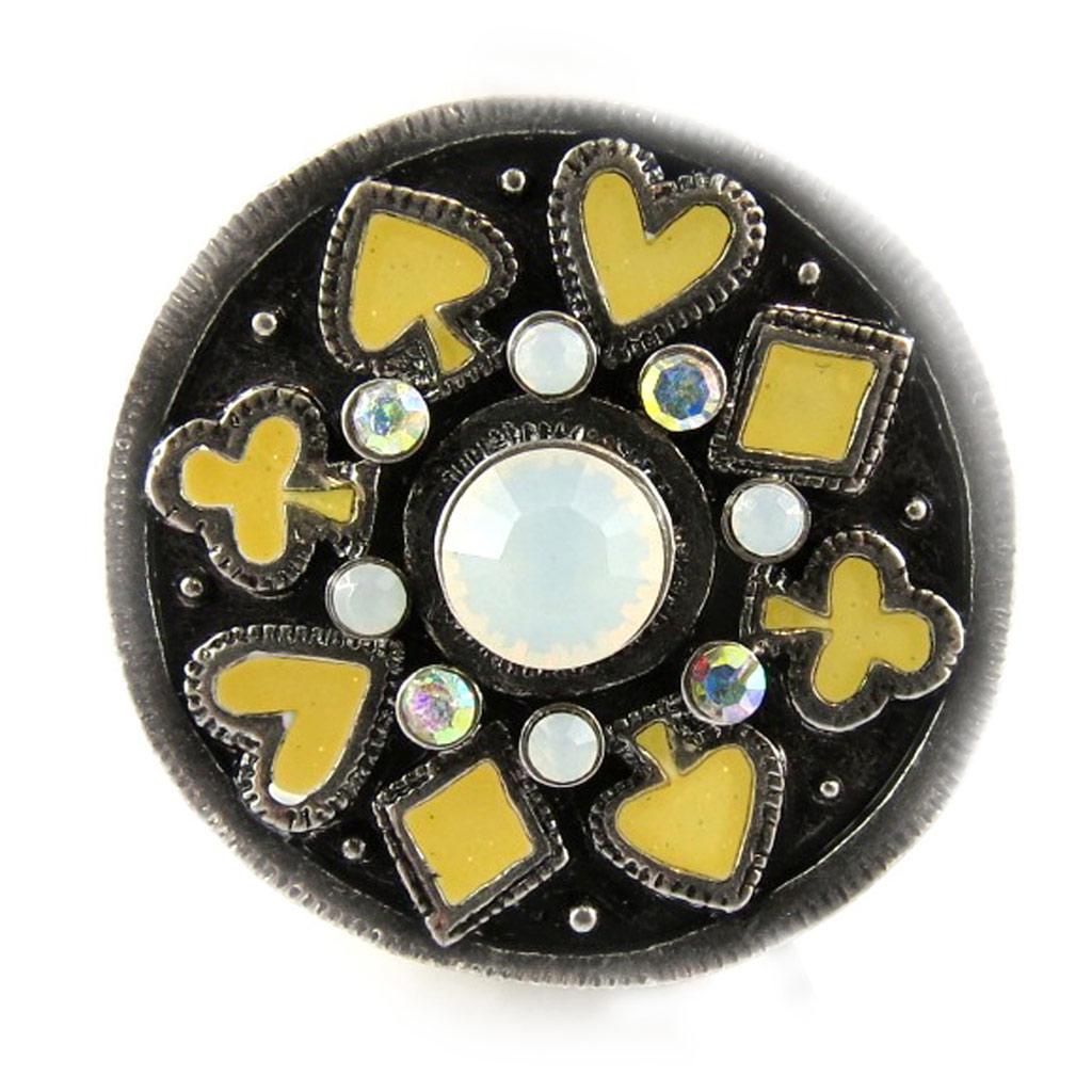 Les Trésors De Lily [E6567] — Белое дизайнерское кольцо «Карточная игра»