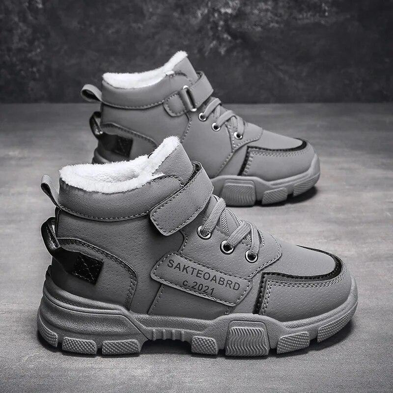 Boys' Shoes, Winter Children's Plus Velvet Thickened Warm Snow Boots, Big Boys, Boys, Cold-proof Two-cotton Sports Winter Shoes