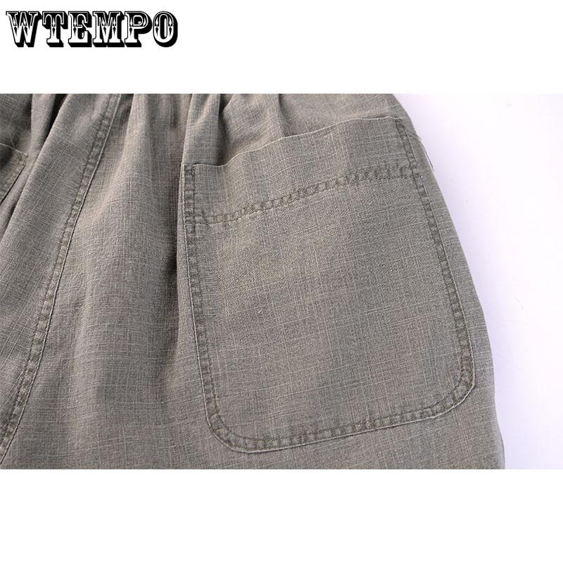 Большие размеры осень-лето повседневные брюки из натурального хлопка и льна с высокой талией большого размера льняные дышащие свободные мужские брюки