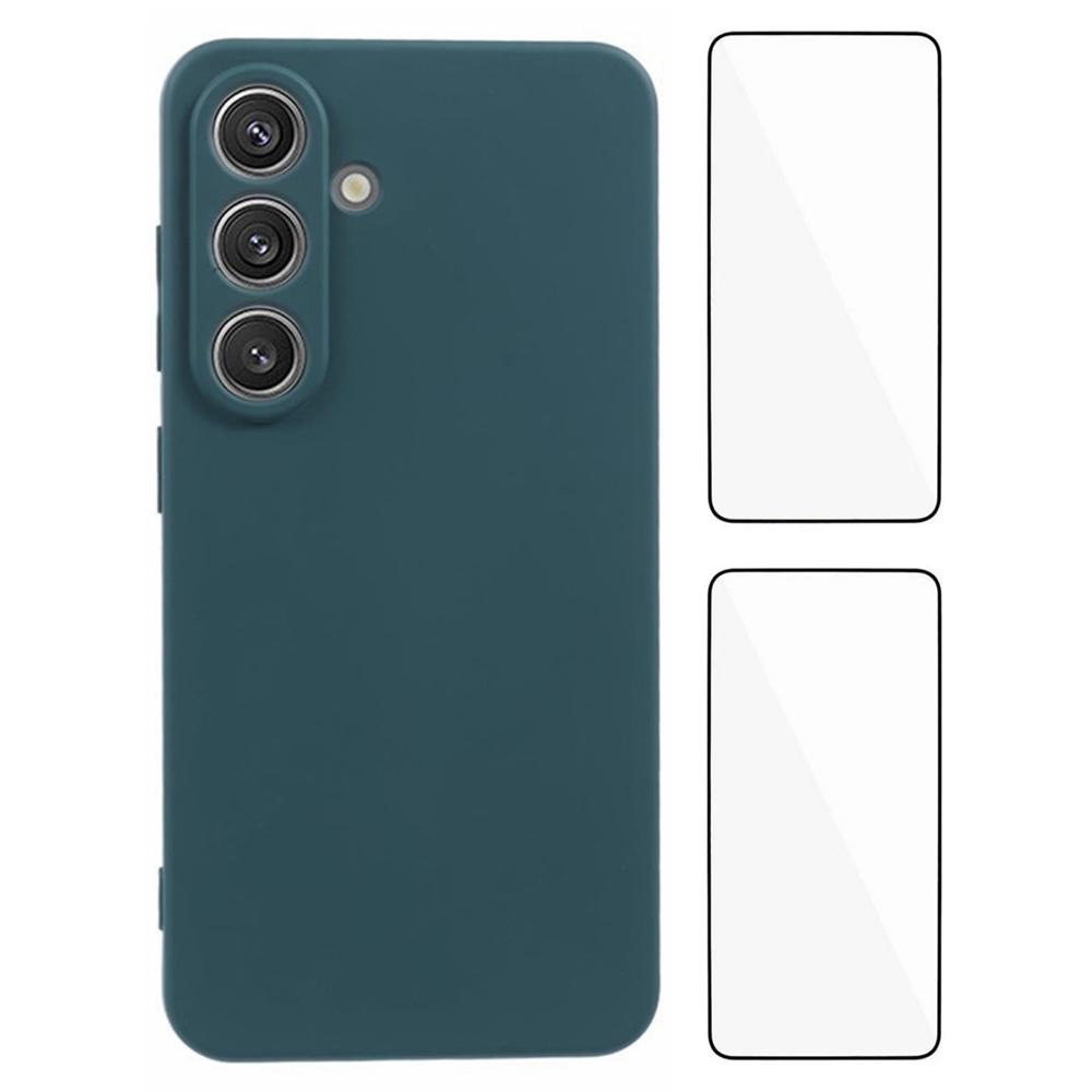 WANLONFENG RB3 Series For Samsung Galaxy S25 Case with 2Pcs Screen Film Precise Lens Hole Soft TPU Phone Back Cover