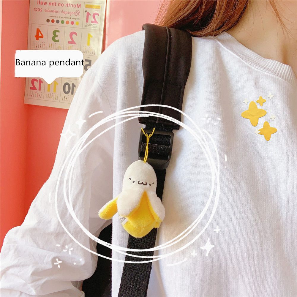 New Bags Phone Pendant Soft Plush Toy Keyrings Banana Pendant Mini Key Chains