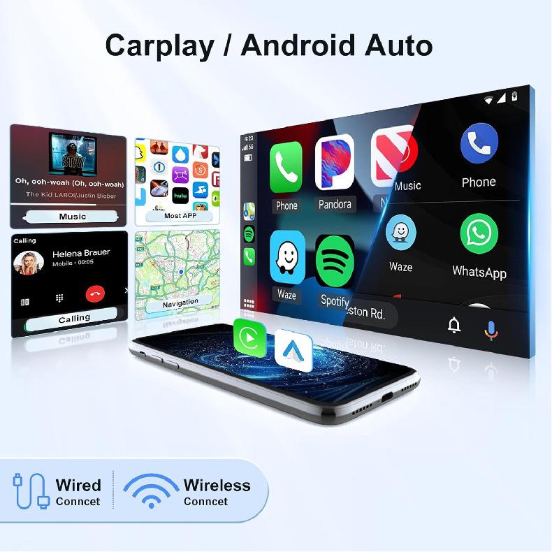 Проводной-беспроводной адаптер CarPlay с сенсорным экраном для BMW, Mercedes, Porsche, Xiaomi и других