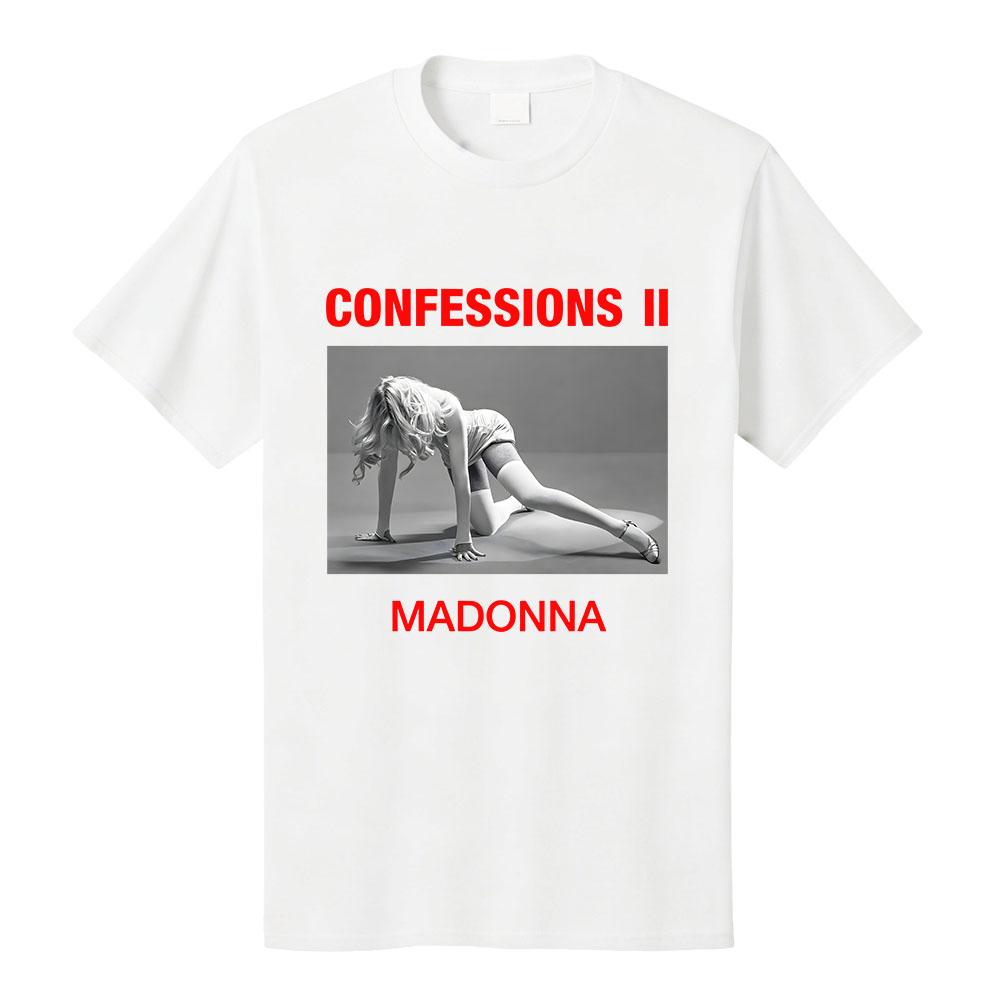 Графический Мерч Мадоннаa CONFESSIONS II Футболка с коротким рукавом Свободная хлопковая футболка Модный дизайн певца Печатные футболки Женские Мужские