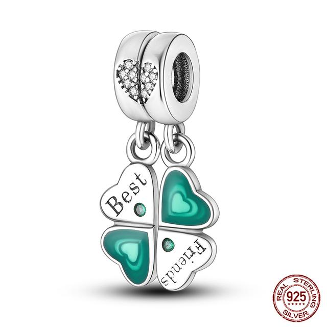 2023 модные весенние счастливые четырехлистные клеверные серии из стерлингового серебра 925 пробы, подвески, бусины, подходят для модного браслета 925, ювелирные изделия своими руками