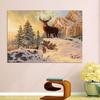 Полная круглая алмазная живопись, вышивка, снежный олень на горе, вышивка крестиком, настенные наклейки ручной работы