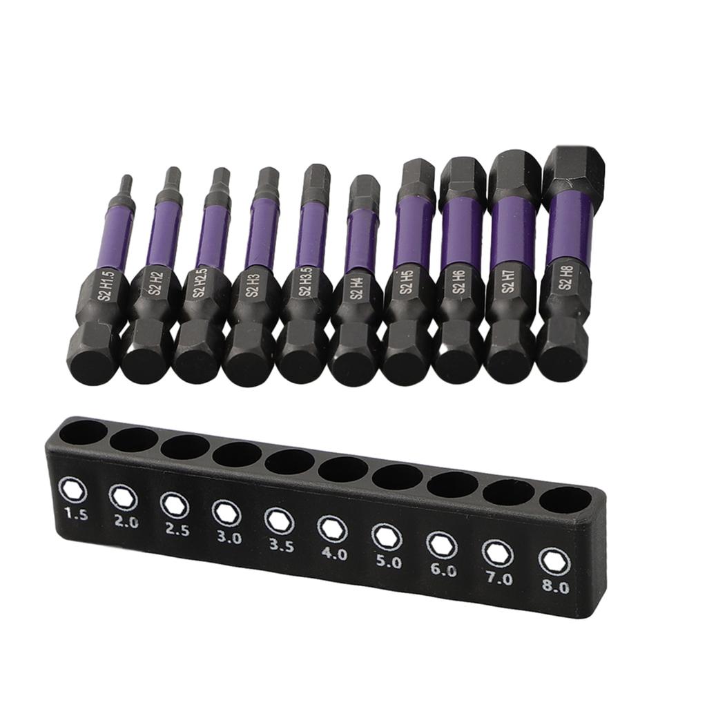 10pc Screwdrivers Bit Hex Head Bit Holder Set Magnetic Batch Head 1/4Shank Screwdriver Bit Pneumatic ScrewDriver Wrench HandTool