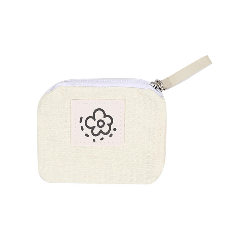 1 шт. Милый простой вафельный кошелек для ключей, помады, кошелек для карточек, чехол, модный женский кошелек на молнии с принтом