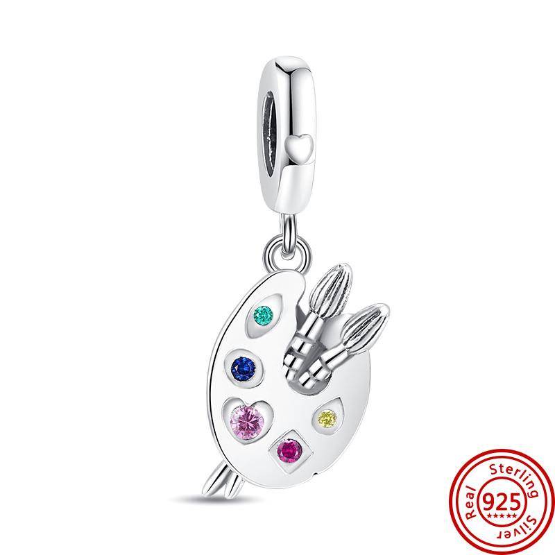 925 Серебряные голубые глаза дельфина кита тропической рыбы красочная палитра бусины шарма подходят оригинальные подвески браслет женские ювелирные изделия