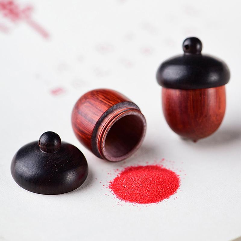 6.6*4.5Cm Pill Box Case Solid Wood Bottle Holder Wooden Rescue Container Pendant