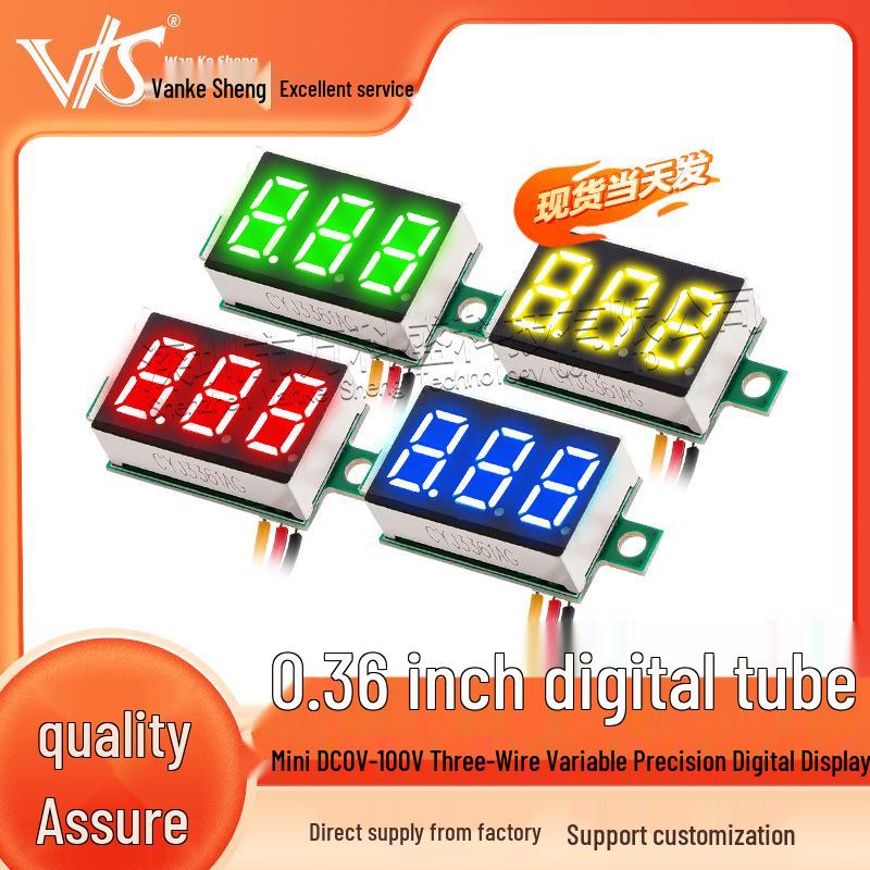 Мини 0,36" Никси-трубка 3-проводной DC 0-100В Цифровой вольтметр с переменной точностью