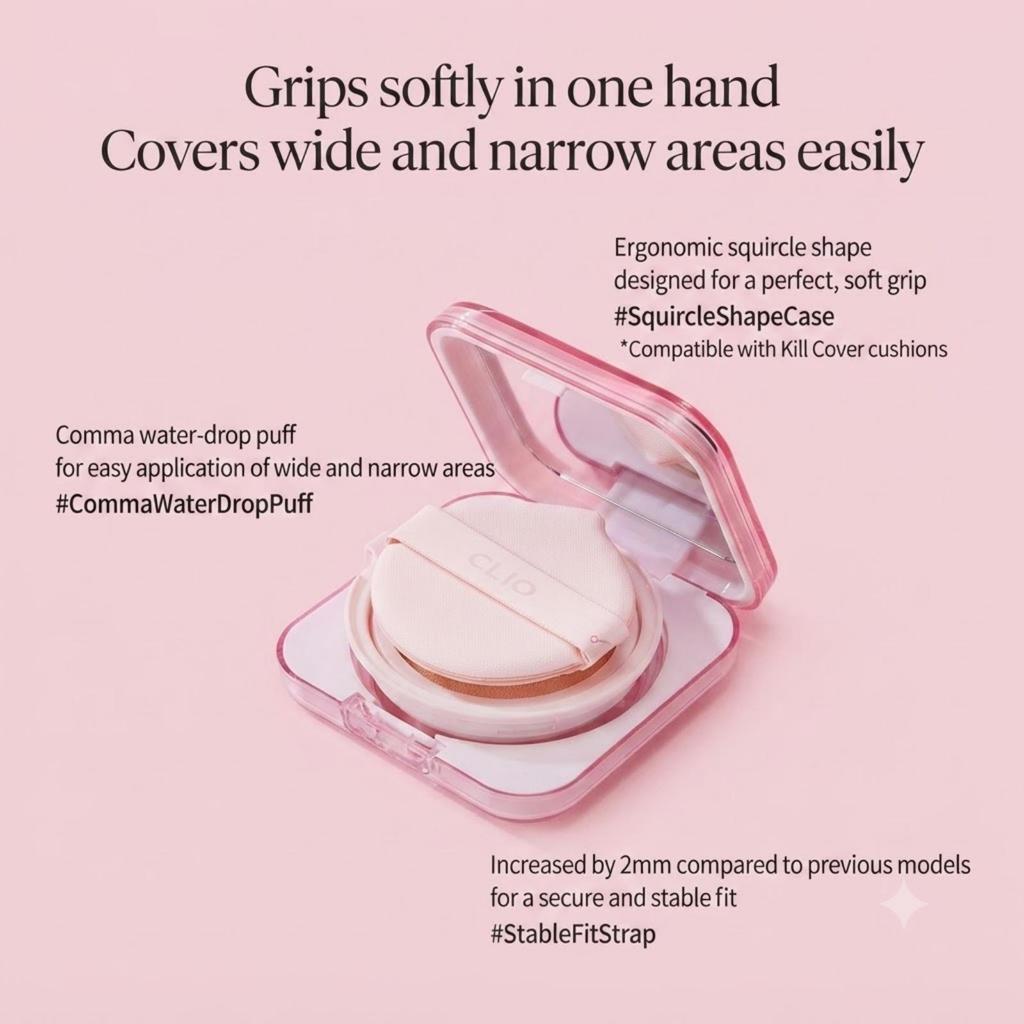 Clio Kill Cover Mesh Glow Essential Cushion Специальный набор #21N Linen (Тональная основа 15 г + Сменный блок 15 г)