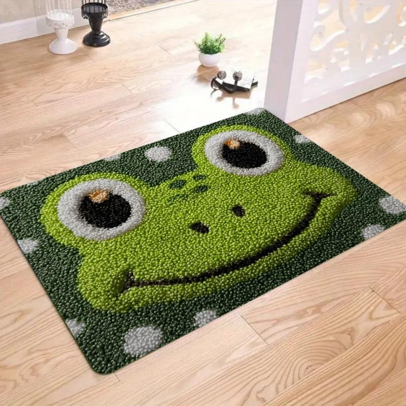 Cute Frog Bath Mat Soft Plush Tufted Bathroom Rug Thickened Anti Slip Floor Mat for Bedroom Shower Room Machine Washable