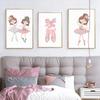 Little Princess Ballerina Canvas Poster Pink Swan Print Painting Nursery Wall Art Posters Ballet Girl Picture Baby Room Decor
