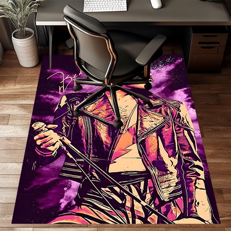 Queen Freddie Mercury Polyester Carpet, Soft Indoor Mat for Office Chair, Living Room, Computer Desk - Decorative Home Office Rug Design
