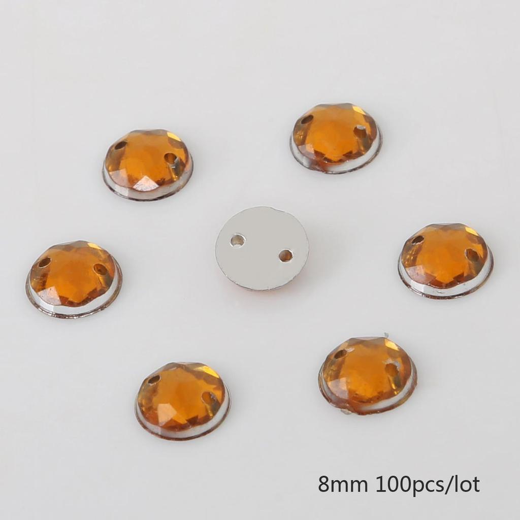 8/10/12mm Sewing Flatback Rhinestones Round Acrylic Beads Sew On Strass Crystal Stones For DIY Craft Scrapbook Decoration