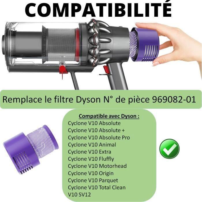 Filtre pour Dyson V10 Remplacement filtre 969082-01 aspirateur Série cyclone V10 aboslute animal motorhead [Lot 4] Phonillico®