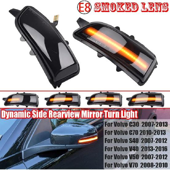 Malcayang Side Mirror Turn Signal Indicator Sequential Dynamic Blinker Light Replacement Compatible with Volvo C30 C70 S40 V40 V50 V70 S60
