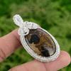 Oval Natural Bauxite Wire Wrapped Anniversary Bezel Pendant Jewelry 925 Silver