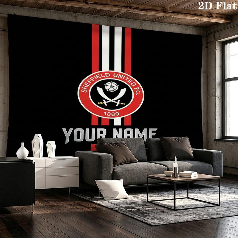 Custom Name Sheffield UnitedPrinted Tapestry – Wall Hanging for Bedrooms, Dorms, and Home Decor