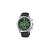 Мужские кварцевые часы Seiko с хронографом Зелено-коричневый кожаный ремешок SBTR017 Секундомер с точностью до 1/5 секунды