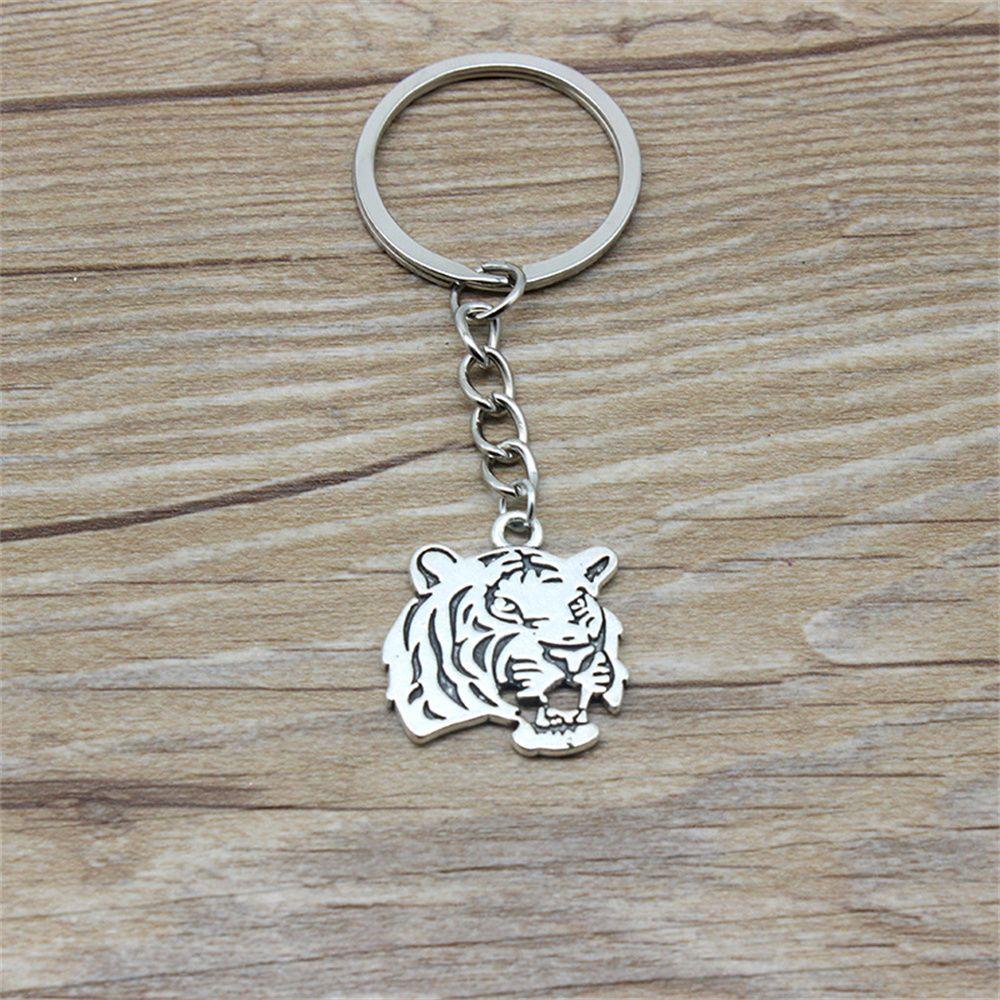 New Year 2022 Chinese Zodiac Tiger Keychains Festival Ornament Animals Tiger Head Tiger Keyrings